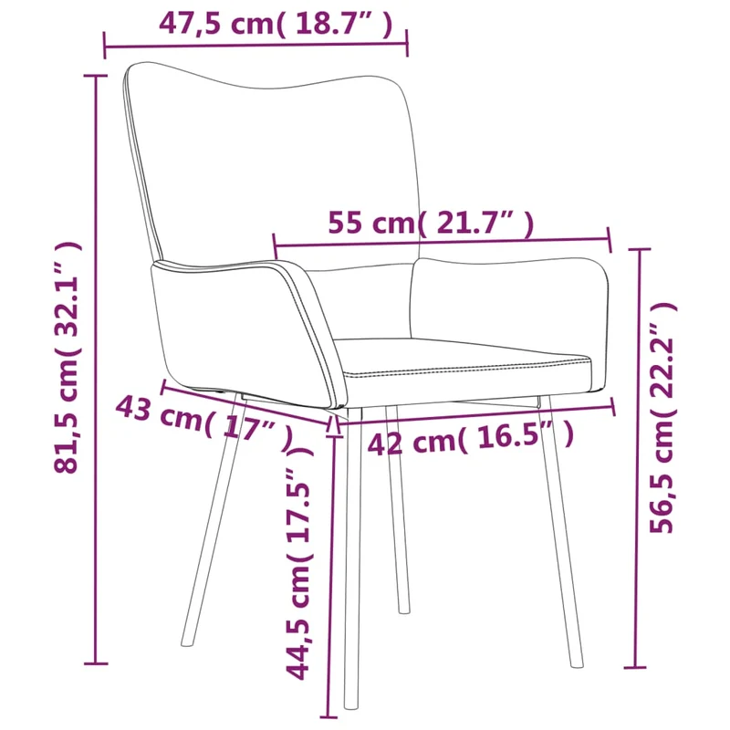 Set de 2 chaises de salle à manger avec accoudoirs en tissu velours noir DEC025567