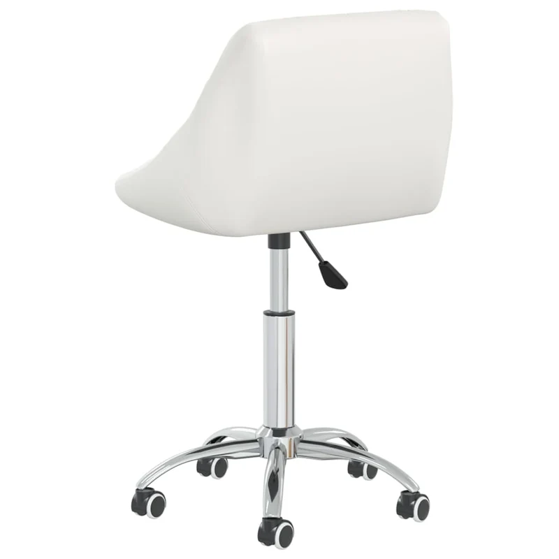 Lot de 4 chaises tabourets sur roulettes siège pivotant hauteur réglable en PVC blanc DEC025323