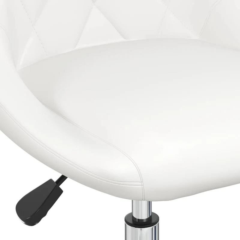 Lot de 4 chaises tabourets sur roulettes siège pivotant hauteur réglable en PVC blanc DEC025323