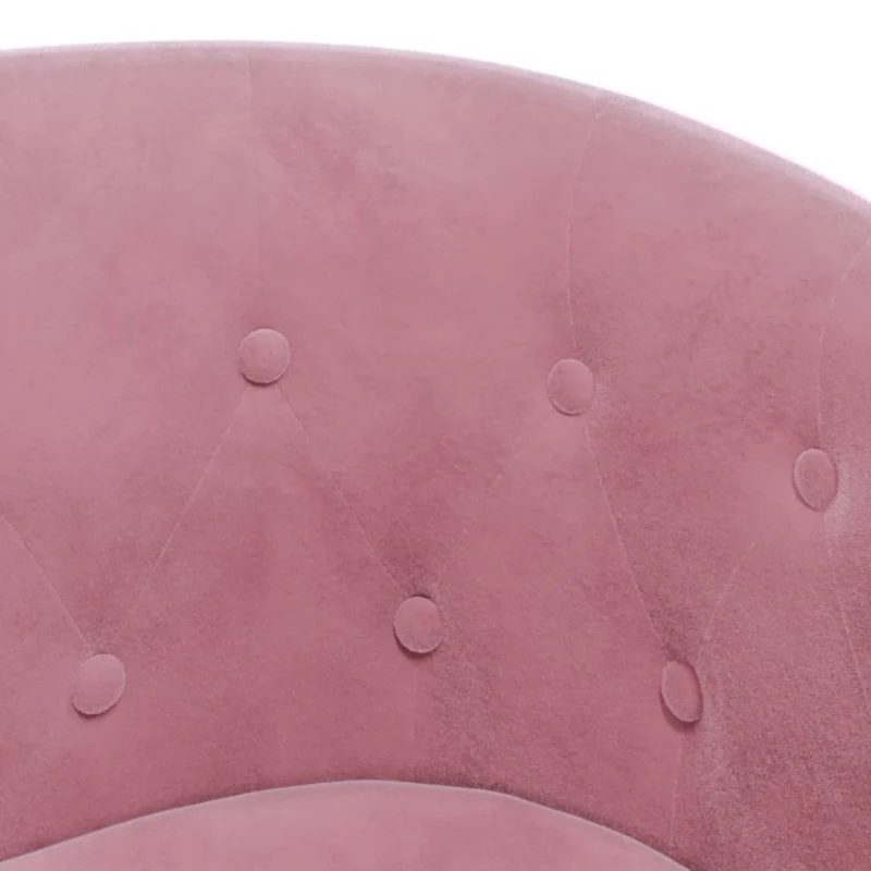 Fauteuil lounge design moderne avec repose-pieds dossier arrondi en velours rose DEC026842