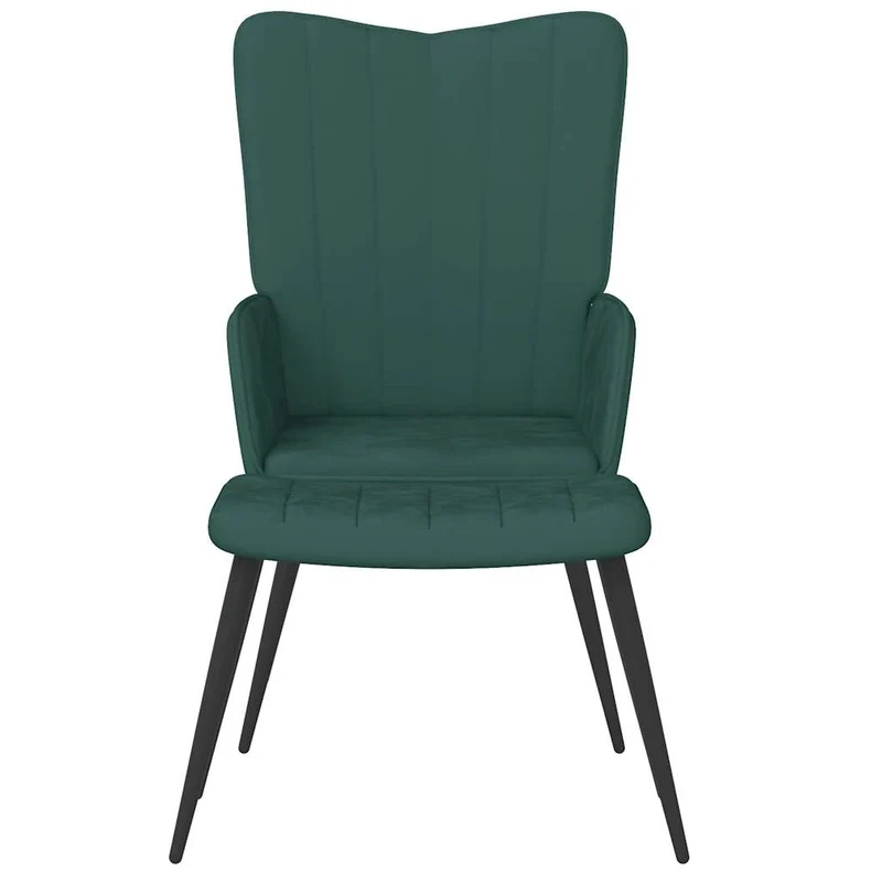Chaise de canapé design moderne avec repose-pieds en velours vert foncé DEC026631