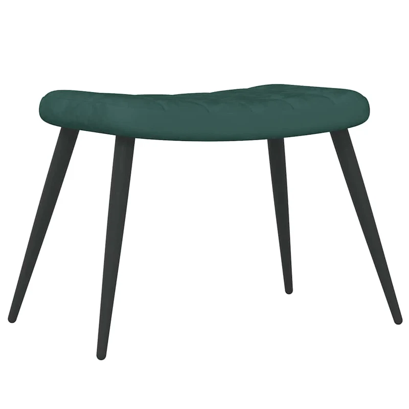 Chaise de canapé design moderne avec repose-pieds en velours vert foncé DEC026631