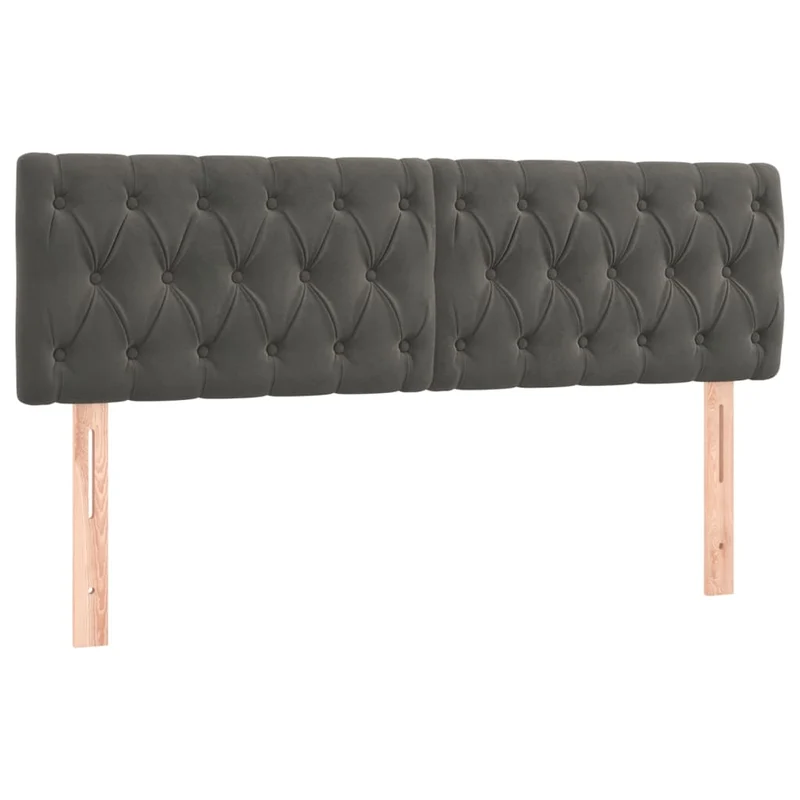 Cadre de lit LED avec sommier tête de lit matelas surmatelas 140x200 cm tissu velours gris foncé TDL0207704