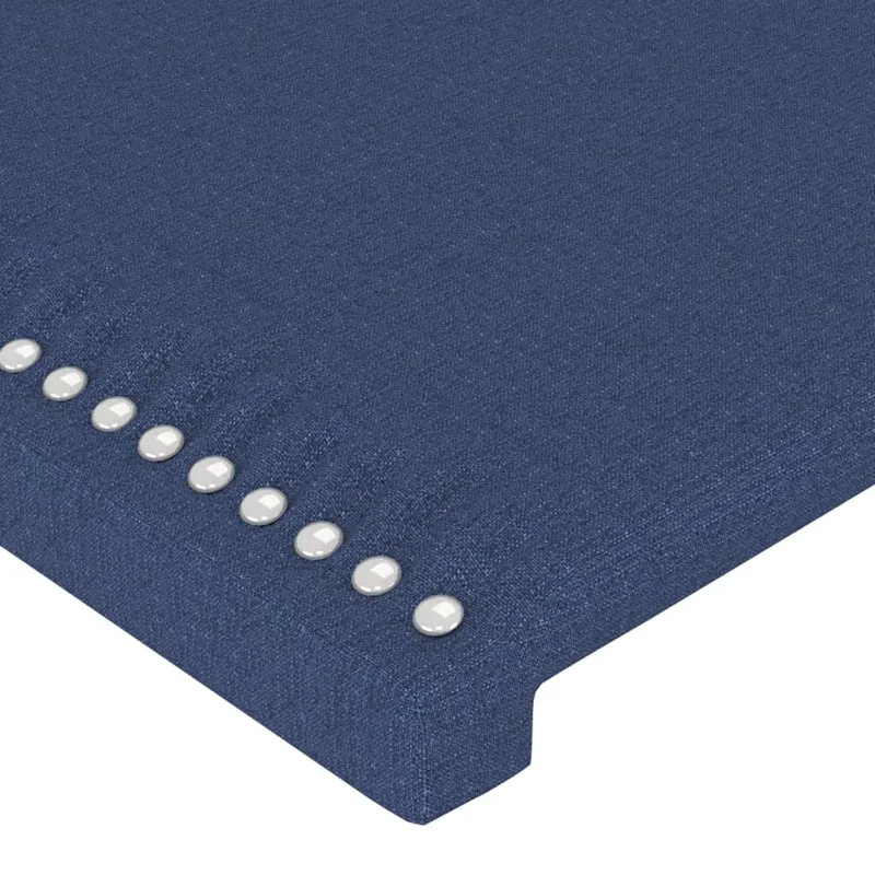 Tête de lit accessoire couchage chambre à coucher meuble en 2 parties 72 x 5 x 78/88 cm tissu bleu TDL0206564