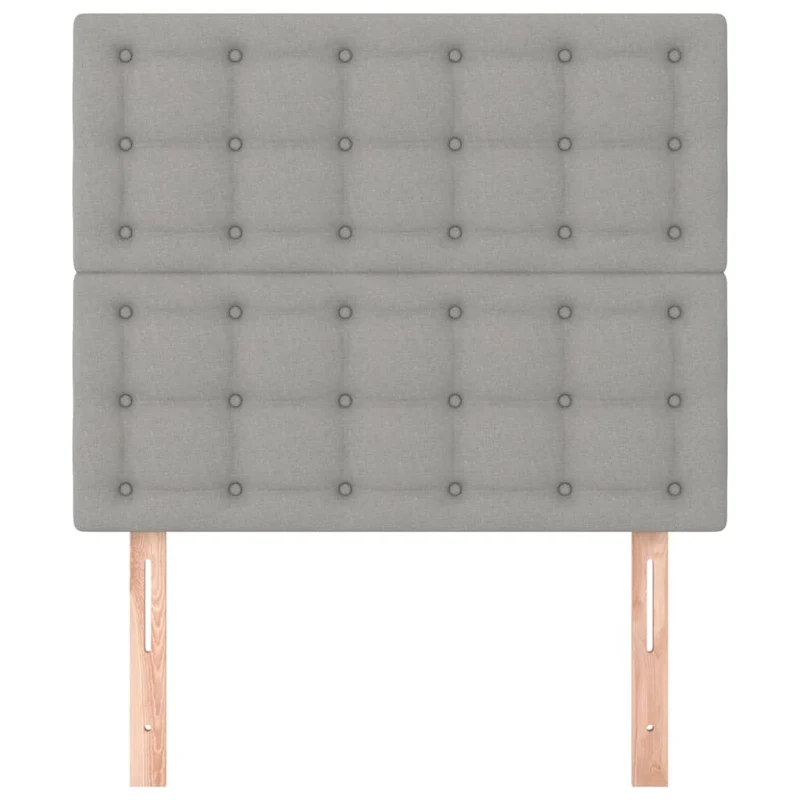Tête de lit accessoire couchage chambre à coucher meuble en 2 parties capitonné 80 x 5 x 78/88 cm tissu gris clair TDL0206419