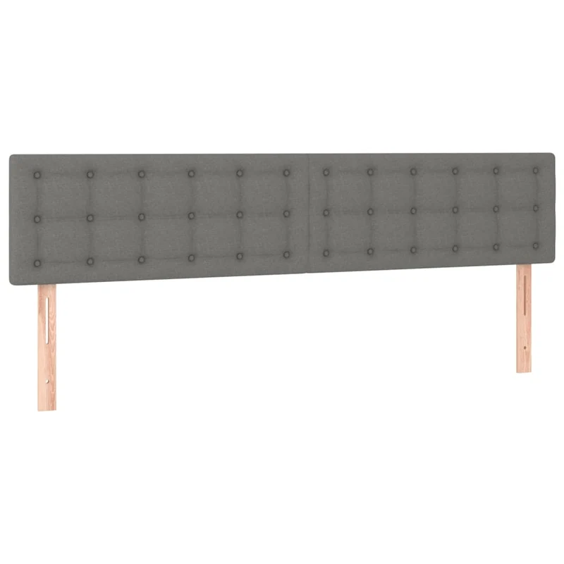 Tête de lit accessoire couchage chambre à coucher meuble en 2 parties 80 x 5 x 78/88 cm tissu gris foncé TDL0206359