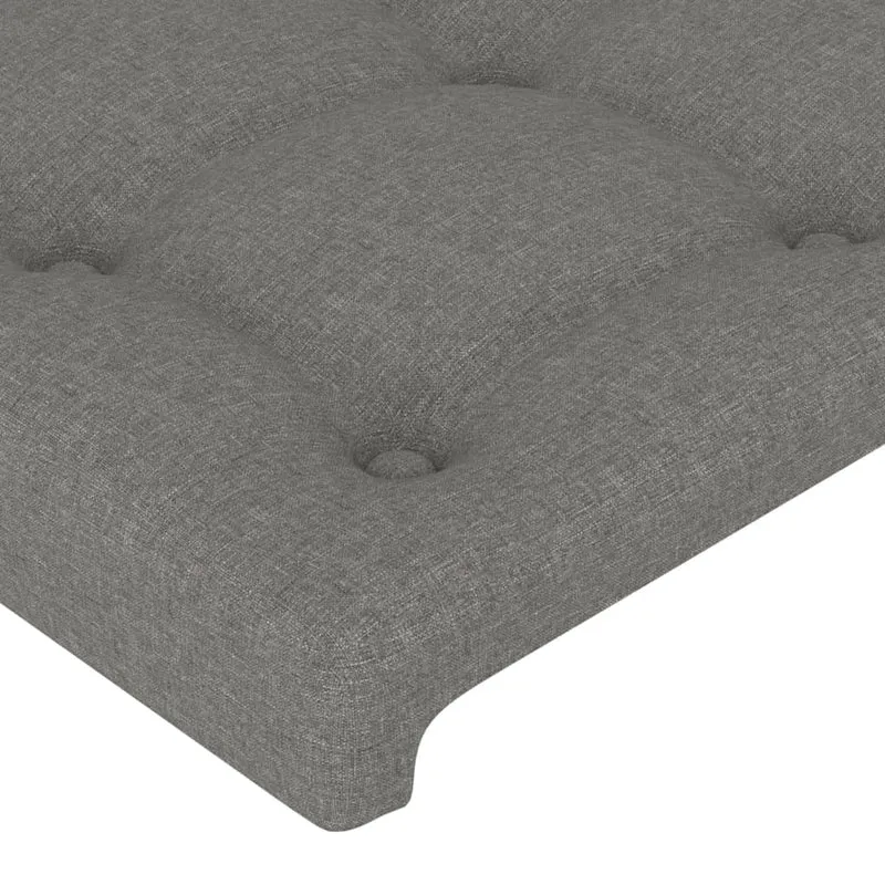Tête de lit accessoire couchage chambre à coucher meuble en 2 parties 80 x 5 x 78/88 cm tissu gris foncé TDL0206359