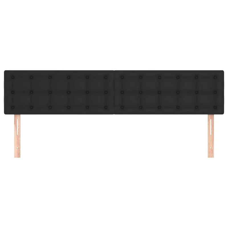 Tête de lit accessoire couchage chambre à coucher meuble en 2 parties 80 x 5 x 78/88 cm synthétique noir TDL0206249