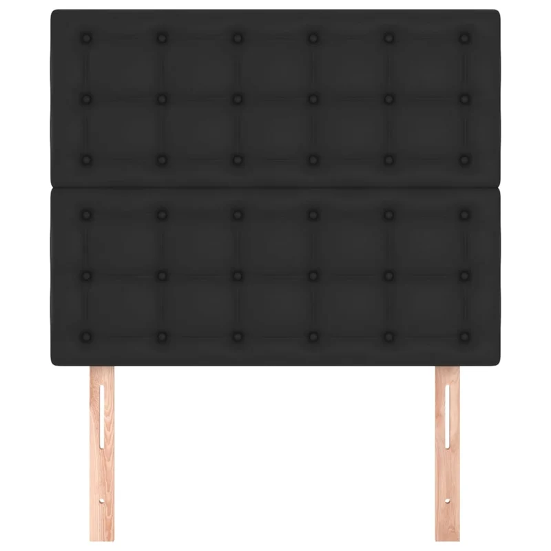 Tête de lit accessoire couchage chambre à coucher meuble en 2 parties 80 x 5 x 78/88 cm synthétique noir TDL0206245