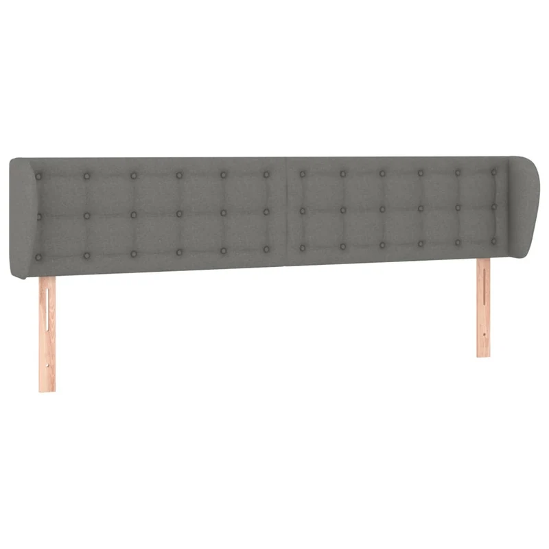Tête de lit accessoire couchage chambre à coucher meuble avec rebord latéral 163 x 16 x 78/88 cm tissu gris foncé TDL0204984