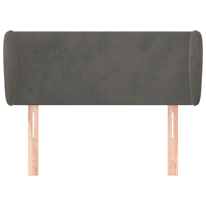 Tête de lit accessoire couchage chambre à coucher meuble avec rebord latéral 83 x 23 x 78/88 cm tissu velours gris foncé TDL0204881