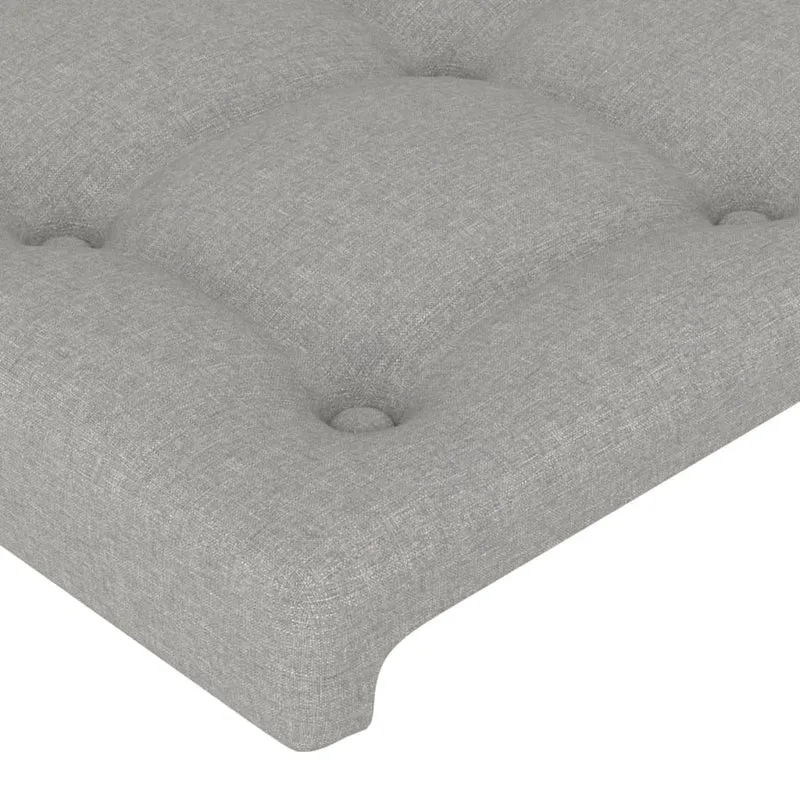 Tête de lit accessoire couchage chambre à coucher meuble à LED capitonné 80 x 5 x 118/128 cm tissu gris clair TDL0201283