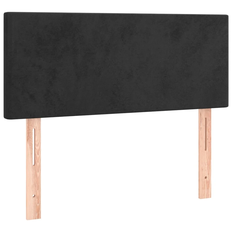 Tête de lit accessoire couchage chambre à coucher meuble à LED 90 x 5 x 78/88 cm tissu velours noir TDL0200526