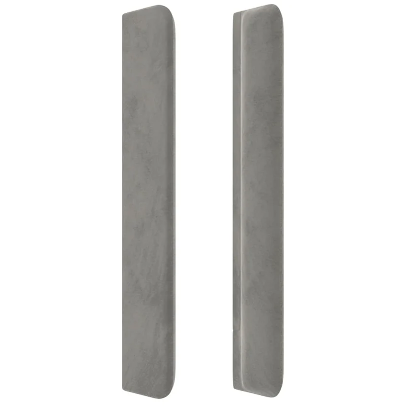 Tête de lit accessoire couchage chambre à coucher meuble capitonné avec rebord latéral 83 x 16 x 118/128 cm tissu velours gris clair TDL0205145