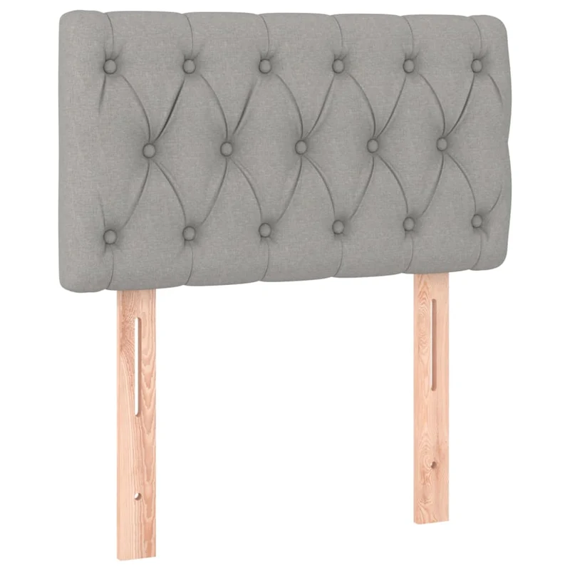 Cadre de lit LED avec sommier tête de lit matelas 80x200cm tissu gris clair TDL0209494