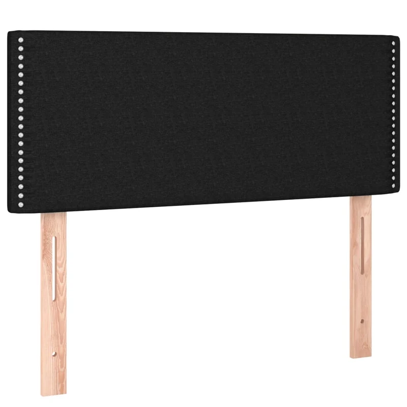 Cadre de lit LED avec sommier tête de lit matelas 90x190 cm tissu noir TDL0209060