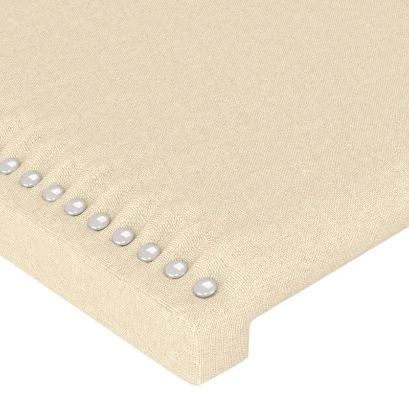 Tête de lit accessoire couchage chambre à coucher meuble en 2 parties 72 x 5 x 78/88 cm tissu crème TDL0206501