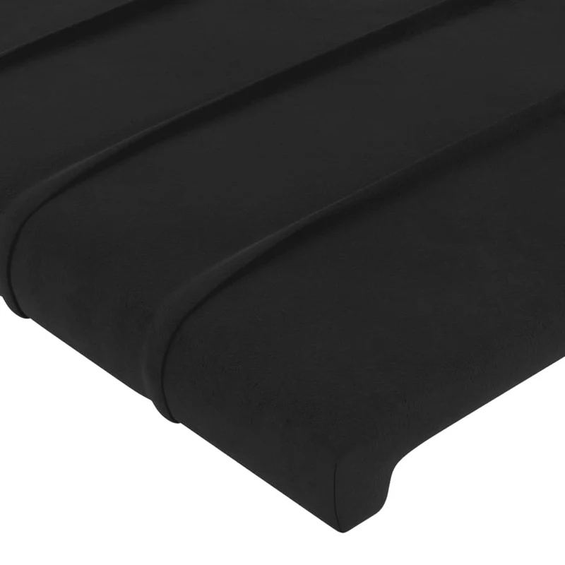 Tête de lit accessoire couchage chambre à coucher meuble avec rebord latéral 103 x 23 x 78/88 cm Tissu velours noir TDL0204588