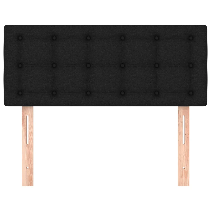 Tête de lit accessoire couchage chambre à coucher meuble 80 x 5 x 78/88 cm tissu noir TDL0202112