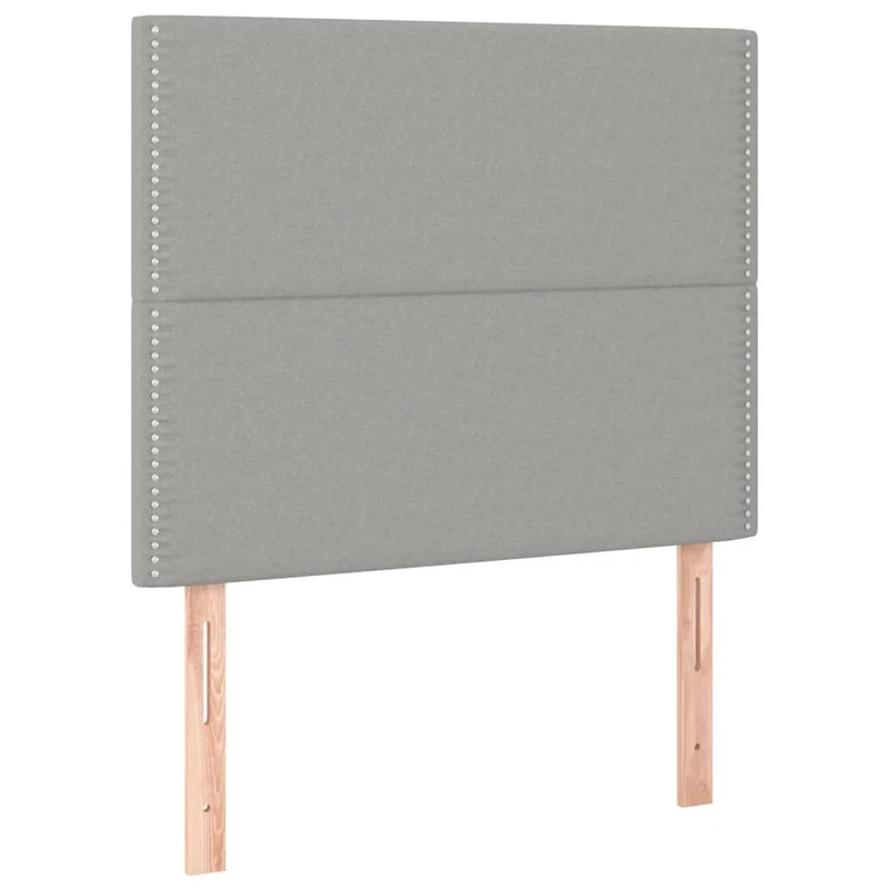 Cadre de lit LED avec sommier tête de lit matelas 90x190cm tissu gris clair TDL0209486