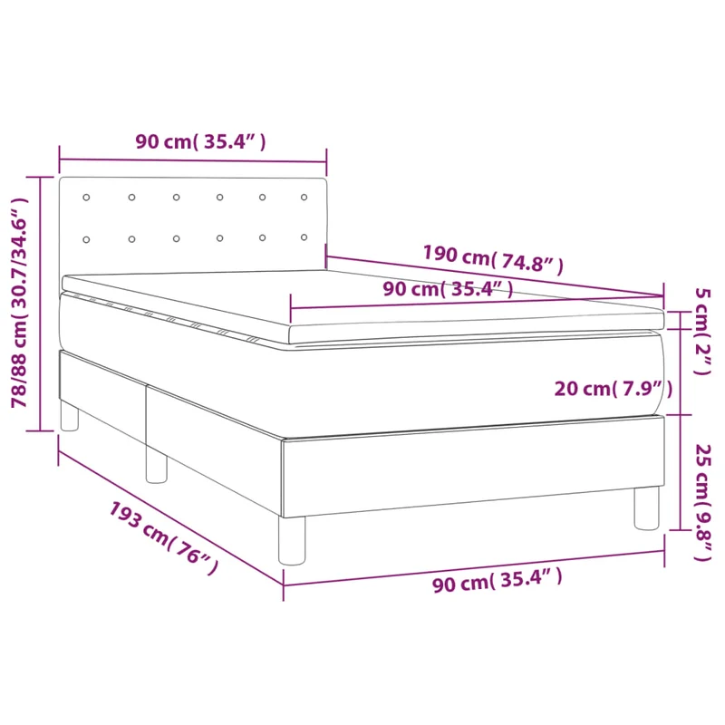 Cadre de lit LED avec sommier tête de lit matelas 90x190cm tissu gris clair TDL0209476
