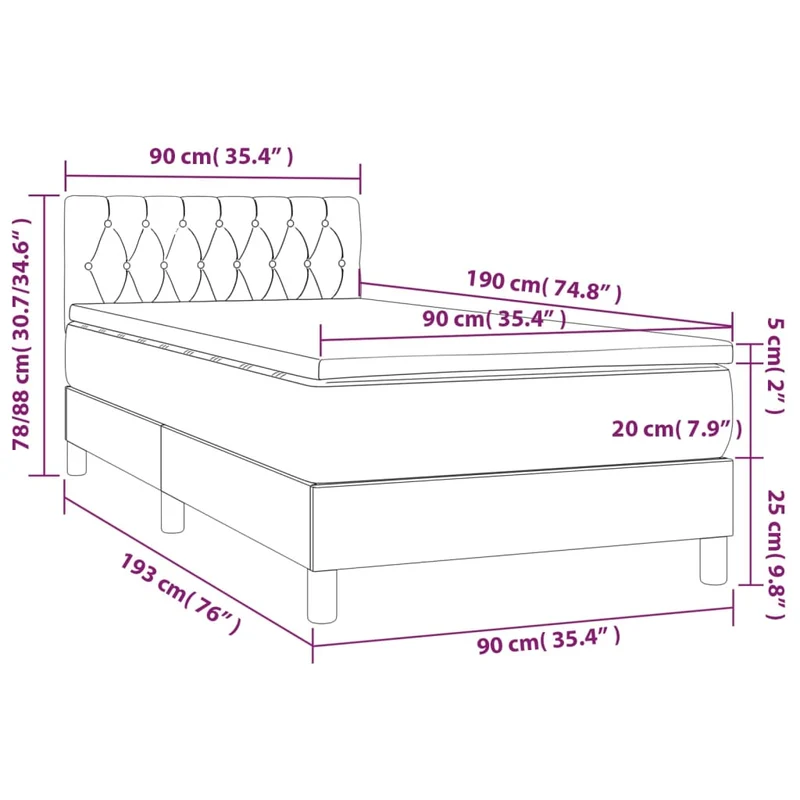 Cadre de lit LED avec sommier tête de lit matelas 90x190cm tissu gris clair TDL0209472