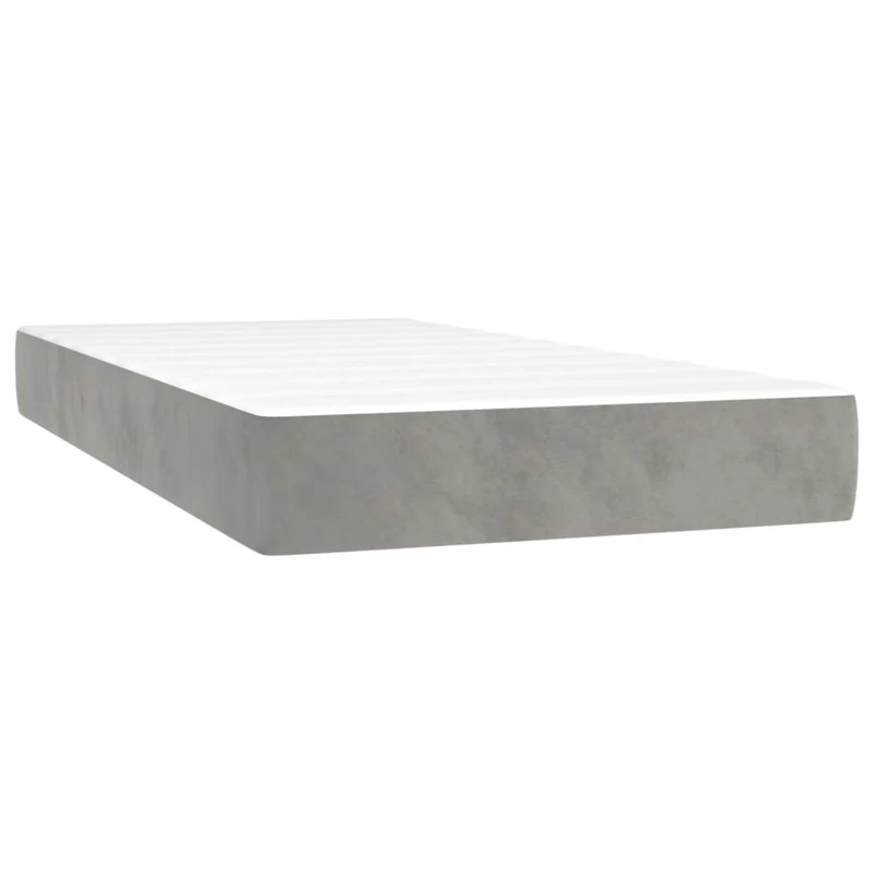 Cadre de lit LED avec sommier tête de lit matelas 80x200cm tissu velours gris clair TDL0208489