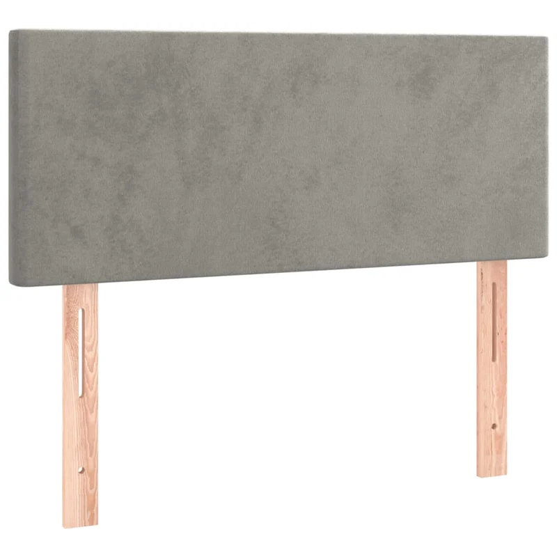 Cadre de lit LED avec sommier tête de lit matelas 80x200cm tissu velours gris clair TDL0208489