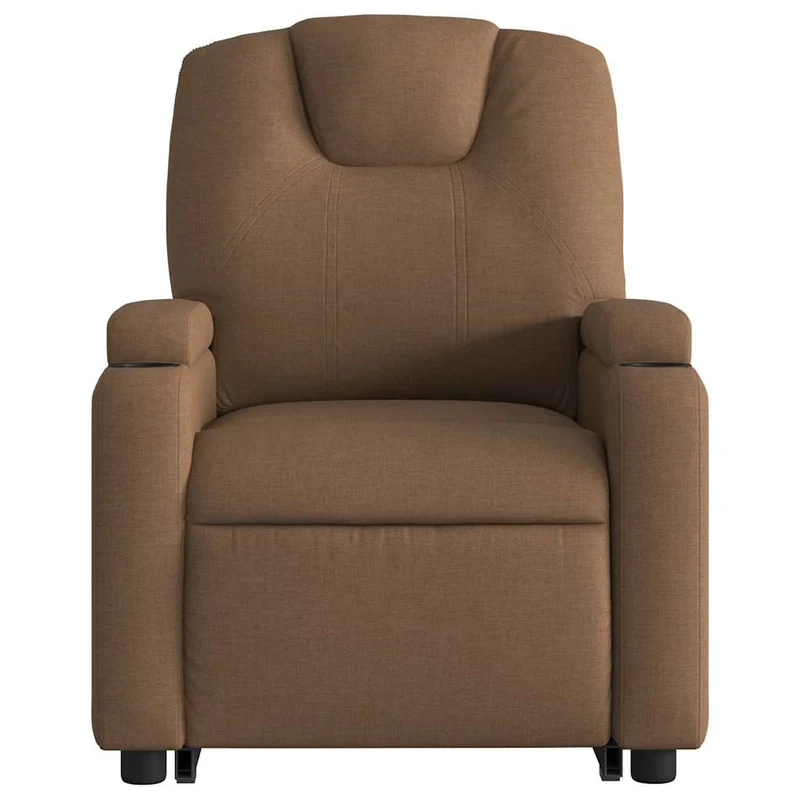 Fauteuil de relaxation TV fonction massage inclinable levage électrique en tissu marron DEC027024