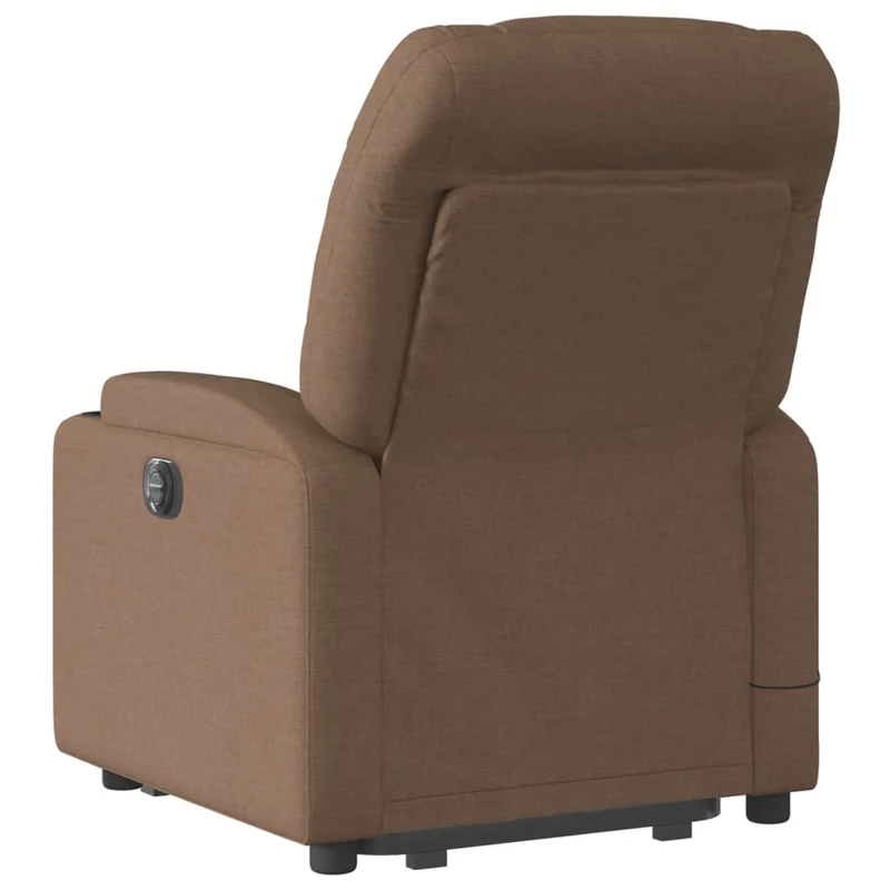 Fauteuil de relaxation TV fonction massage inclinable levage électrique en tissu marron DEC027016