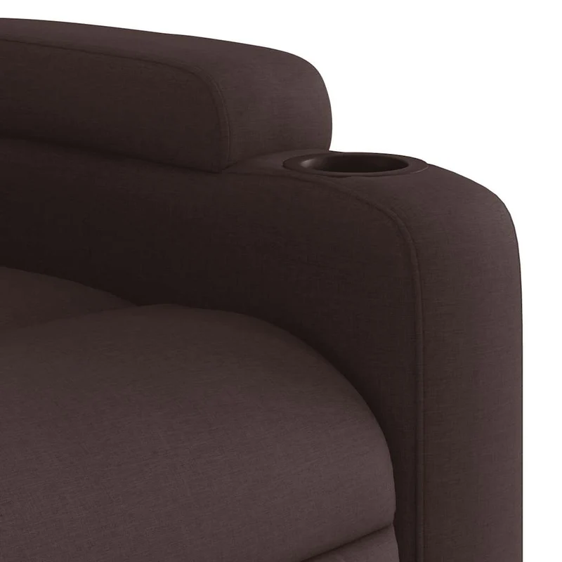 Fauteuil de relaxation TV fonction massage inclinable 6 points de massage en tissu marron foncé DEC026986