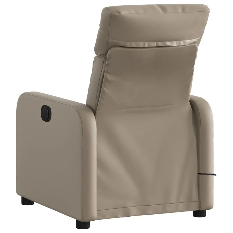 Fauteuil de relaxation TV fonction massage inclinable 6 points de massage en PVC cappuccino DEC026880