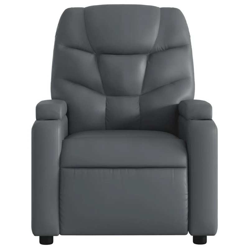 Fauteuil de relaxation TV fonction massage inclinable 6 points de massage en PVC gris DEC026973