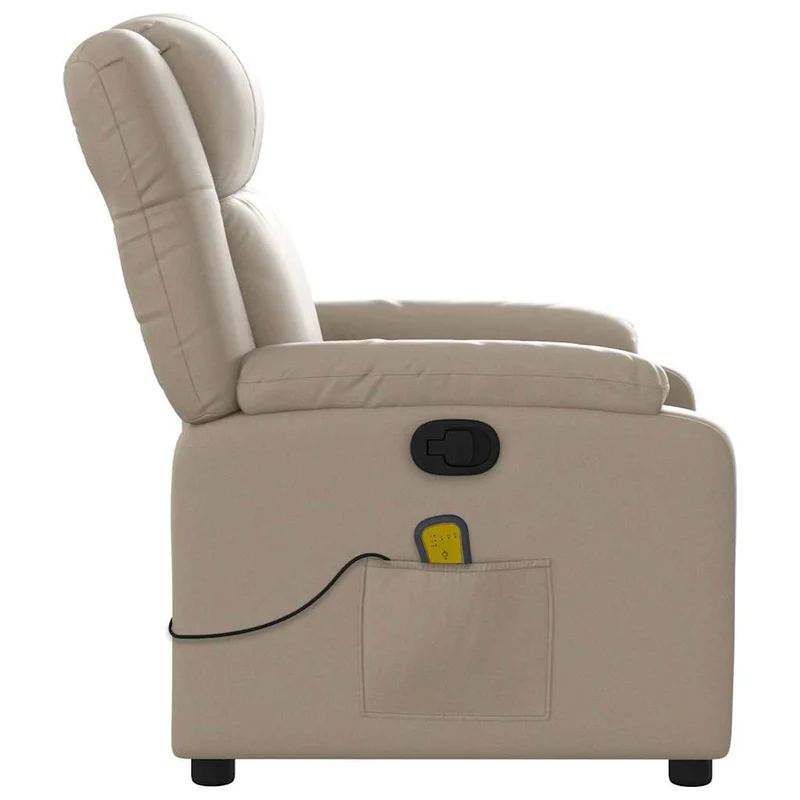 Fauteuil de relaxation TV fonction massage inclinable 6 points de massage en PVC cappuccino DEC026874