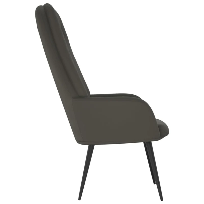 Fauteuil lounge chaise de canapé design moderne en velours gris foncé DEC026700