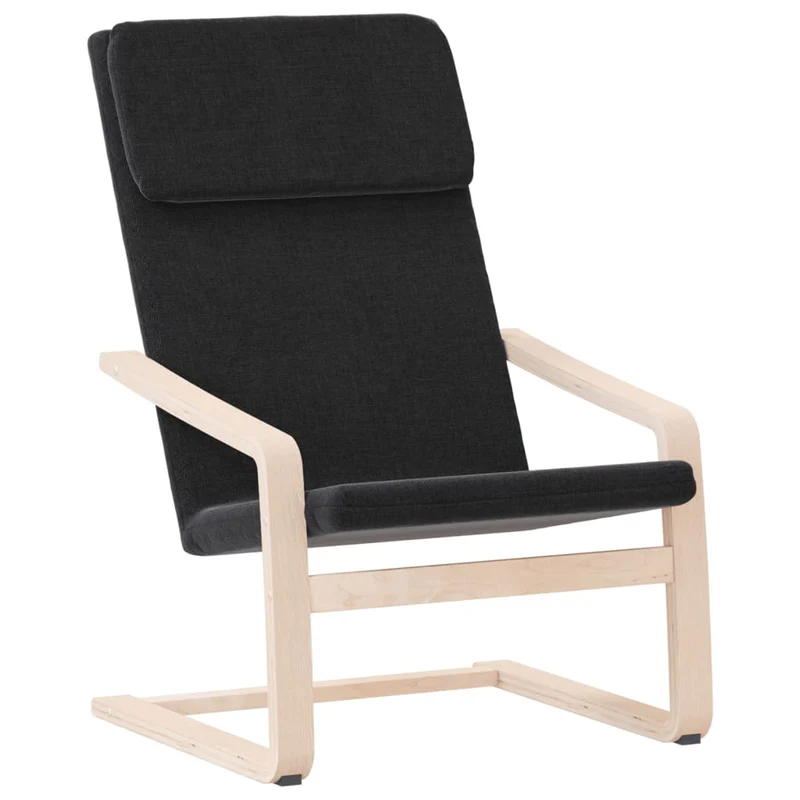Fauteuil lounge chaise de canapé design moderne en tissu noir DEC026736