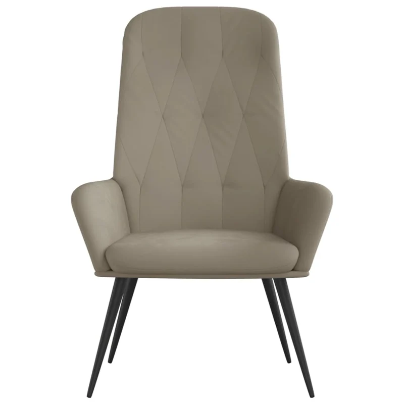 Fauteuil lounge chaise de canapé chambre design moderne en velours gris clair DEC026678