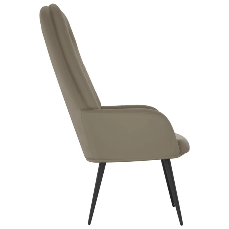 Fauteuil lounge chaise de canapé chambre design moderne en velours gris clair DEC026678