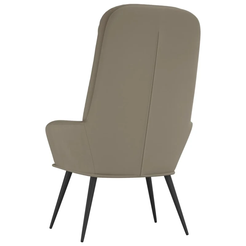Fauteuil lounge chaise de canapé chambre design moderne en velours gris clair DEC026678