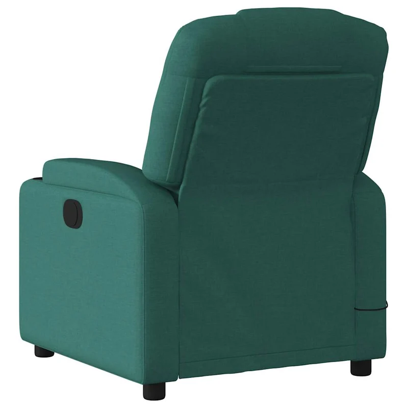 Fauteuil de relaxation TV fonction massage inclinable 6 points de massage en tissu vert foncé DEC027121