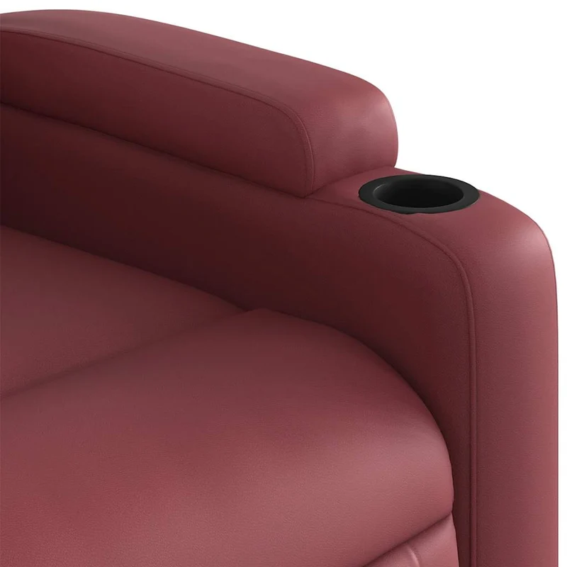 Fauteuil de relaxation TV fonction massage inclinable 6 points de massage en PVC rouge bordeaux DEC027085