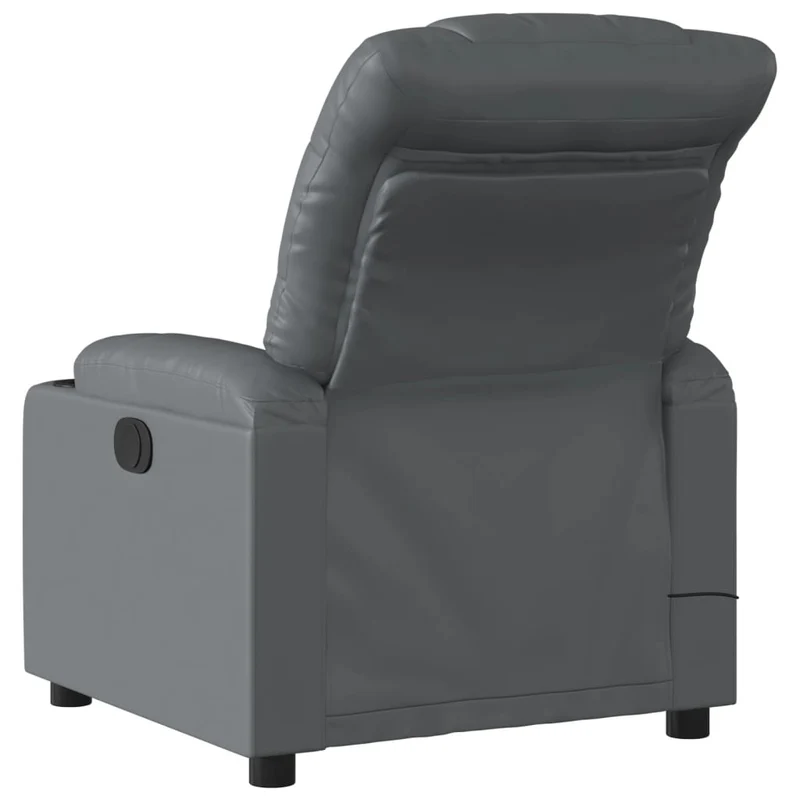 Fauteuil de relaxation TV fonction massage inclinable électrique 6 points de massage en PVC gris DEC027183