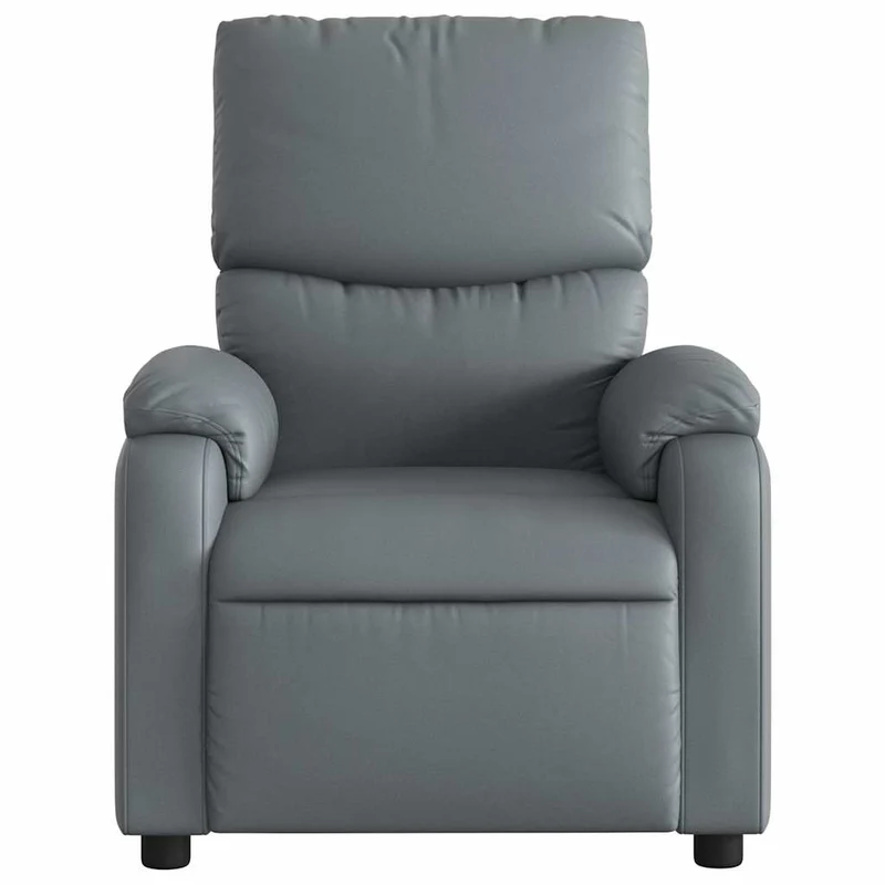 Fauteuil de relaxation TV fonction massage inclinable électrique 6 points de massage en PVC gris DEC027179