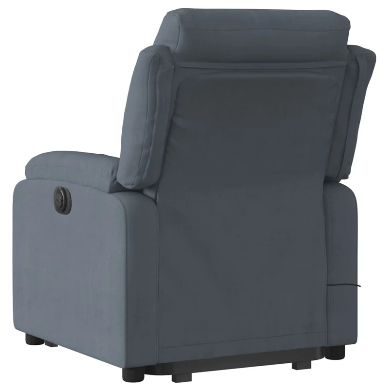 Fauteuil de relaxation TV fonction massage inclinable 6 points de massage en velours gris foncé DEC026966