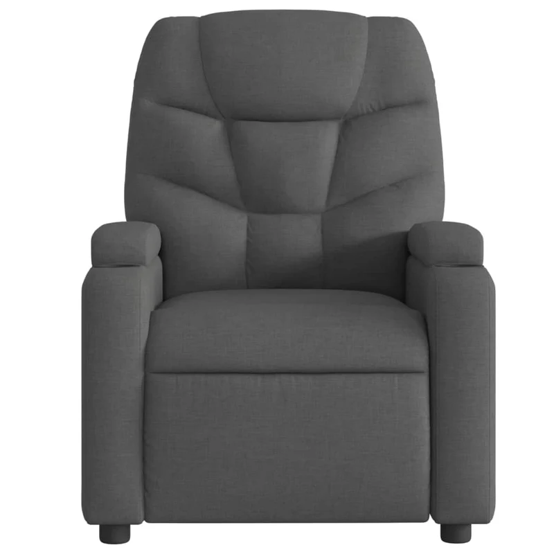 Fauteuil de relaxation TV fonction massage inclinable 6 points de massage en tissu gris foncé DEC026944