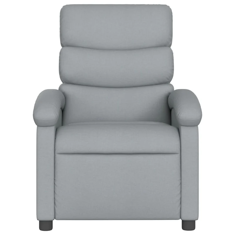 Fauteuil de relaxation TV fonction massage inclinable 6 points de massage en tissu gris clair DEC026924