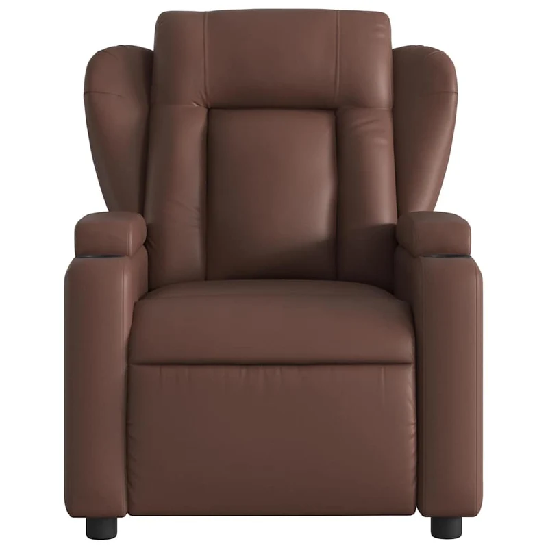 Fauteuil de relaxation TV fonction massage inclinable 6 points de massage en PVC marron DEC026996