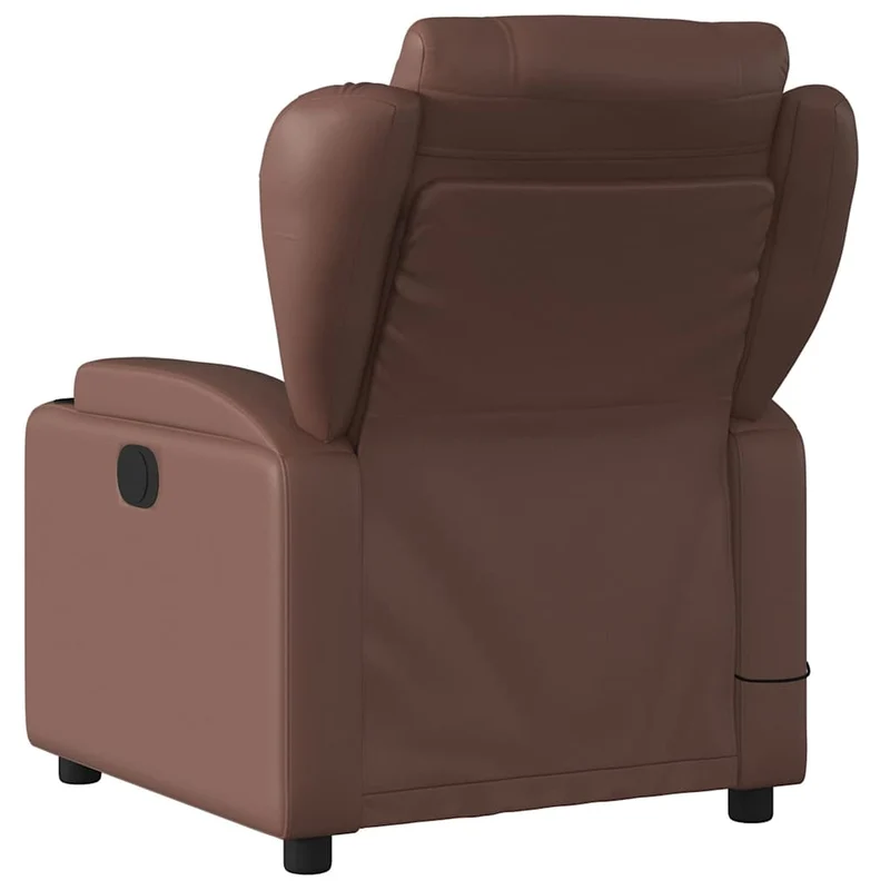 Fauteuil de relaxation TV fonction massage inclinable 6 points de massage en PVC marron DEC026996