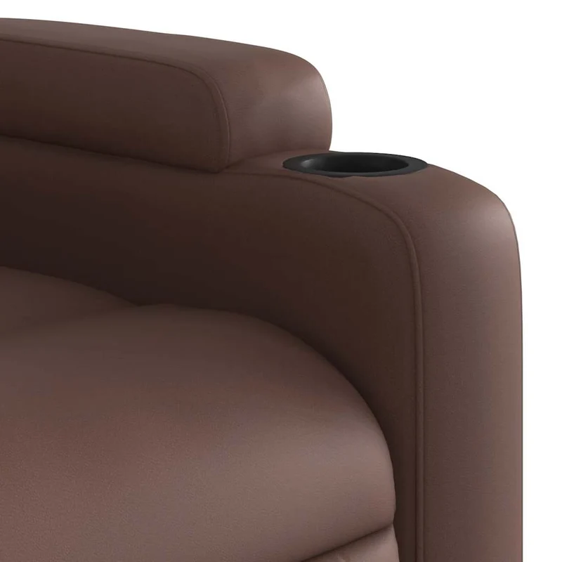 Fauteuil de relaxation TV fonction massage inclinable 6 points de massage en PVC marron DEC026996