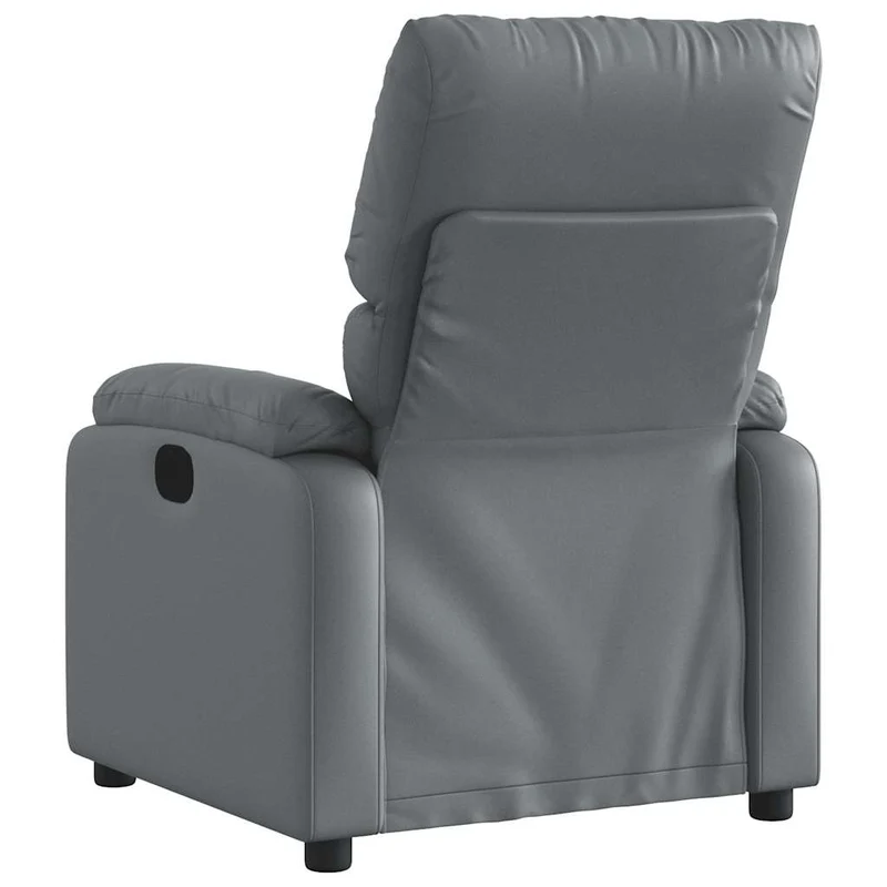 Fauteuil de relaxation TV fonction massage inclinable 6 points de massage en PVC gris DEC026970